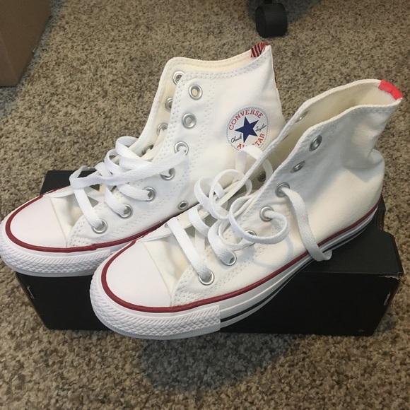 Custome white highly top Converse - Picture 1 of 3
